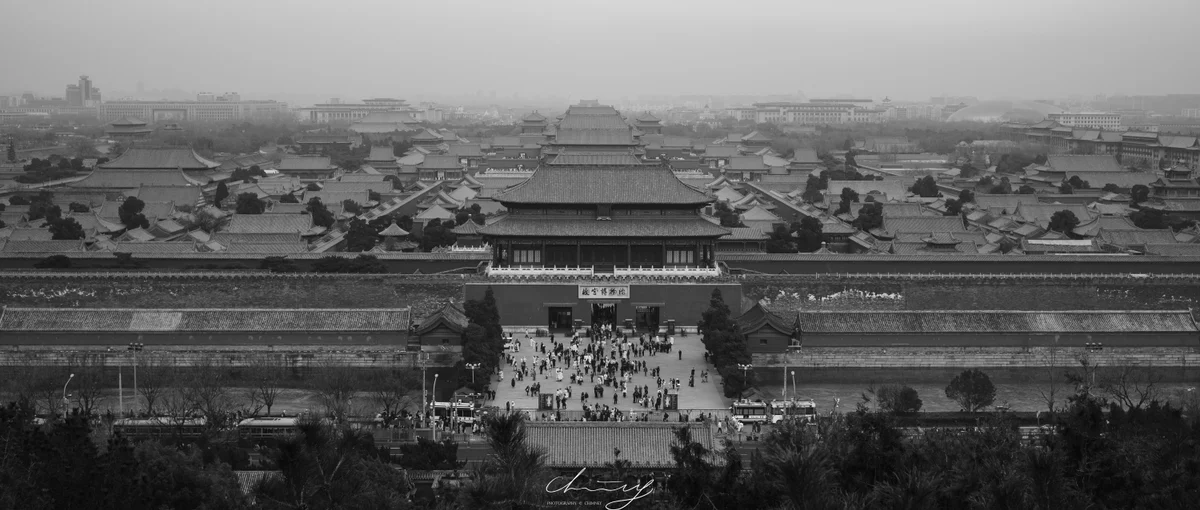景山顶上，一眼看尽整座宫城